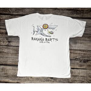 The Duck Company Banana Bart's Destin T Shirt Shark Mens Size XL White